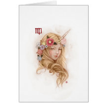 Carte de voeux de fille de zodiaque : Vierge