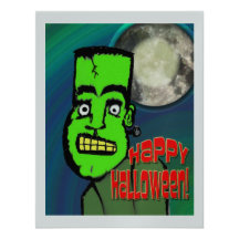 Carte de voeux de Frank Halloween de pleine lune Invitations Personnalisées