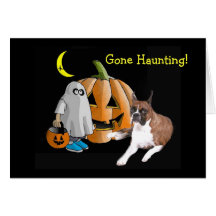 Carte de voeux de Halloween de boxeur