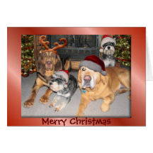 Carte de voeux de Joyeux Noël de chiot