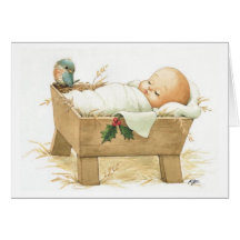 Carte de voeux de Joyeux Noël de Jésus de bébé