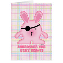 Carte de voeux de lapin de pirate