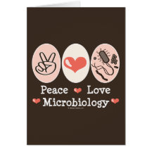Carte de voeux de microbiologie d'amour de paix