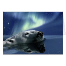Carte de voeux de NATATION d'OURS BLANC