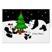 Carte de voeux de Noël de panda
