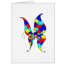 Carte de voeux de papillon d'autisme