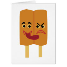 Carte de voeux de Popsicle de jumeaux siamois