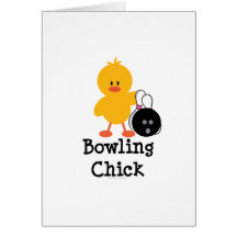 Carte de voeux de poussin de bowling