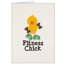 Carte de voeux de poussin de forme physique