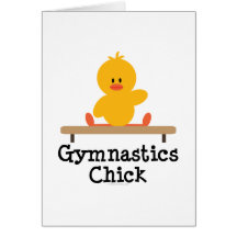 Carte de voeux de poussin de gymnastique
