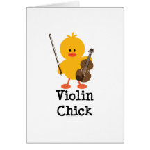 Carte de voeux de poussin de violon