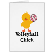 Carte de voeux de poussin de volleyball