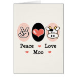 Carte de voeux de vache à MOO d'amour de paix