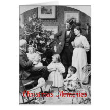 Carte de voeux démodée de Noël de famille