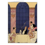 Carte de voeux dinante fine d'art déco