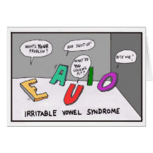 Carte de voeux irritable de syndrome de voyelle