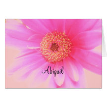 Carte de voeux personnalisable de Gerbera rose