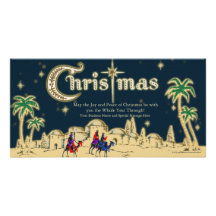 Carte de voeux plate de Noël de voyageurs de déser Photocarte Personnalisée