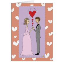 Carte de voeux rose de mariage