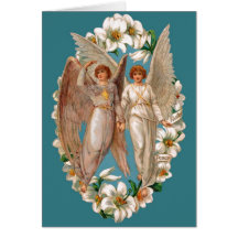 Carte de voeux vintage d'ange de Pâques