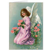 Carte de voeux vintage d'ange de Pâques