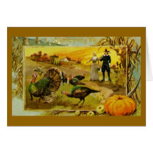 Carte de voeux vintage de thanksgiving