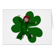 Carte d'Elf d'Irlandais de Shannon de shamrocks