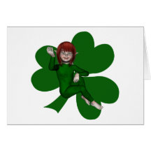 Carte d'Elf d'Irlandais de Shannon de shamrocks
