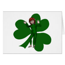 Carte d'Elf d'Irlandais de Shannon de shamrocks