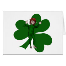 Carte d'Elf d'Irlandais de Shannon de shamrocks