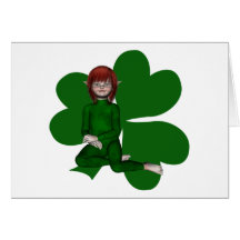 Carte d'Elf d'Irlandais de Shannon de shamrocks