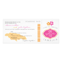Carte d'embarquement au faire-part de mariage de l
