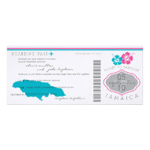 Carte d'embarquement au faire-part de mariage de l