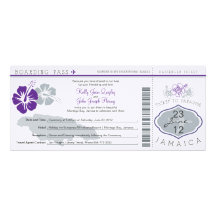 Carte d'embarquement de mariage vers la Jamaïque Faire-part Personnalisé