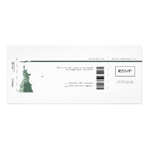 Carte d'embarquement de New York épousant RSVP Invitation
