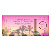 Carte d'embarquement de PixDezines+Un-Baie tropica Invitation Personnalisable