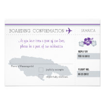 Carte d'embarquement de RSVP VERS la JAMAÏQUE Cartons D'invitation Personnalisés