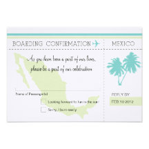 Carte d'embarquement de RSVP VERS le MEXIQUE Carton D'invitation