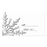 Carte d'endroit de mariage de flocon de neige cartes de visite personnelles