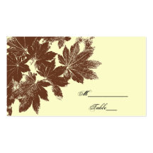 Carte d'endroit de mariage de timbre de feuille modèles de cartes de visite