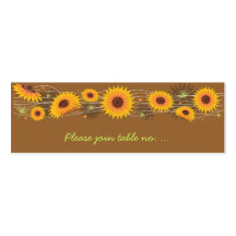 Carte d'endroit de Tableau de noce de tournesols Cartes De Visite Professionnelles