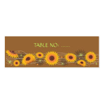 Carte d'endroit de Tableau de noce de tournesols s Modèle De Carte De Visite