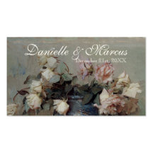 Carte d'endroit de Tableau - roses roses crèmes im Cartes De Visite Personnelles