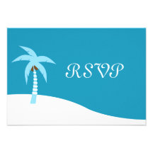 Carte des Caraïbes bleue du palmier RSVP Invitations
