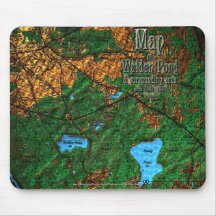 Carte d'étang de Walden et d'abords Tapis De Souris