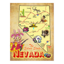 Carte d'état du Nevada Cartes Postales