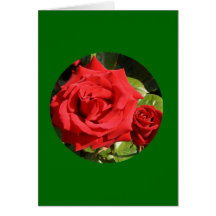 Carte, "deux roses rouges en cercle" O-1