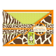 Carte d'invitation de bébé de jungle