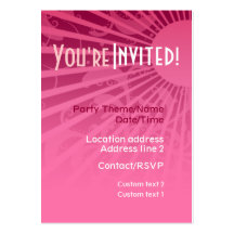 Carte d'invitation de partie de GirlyRays Modèles De Cartes De Visite