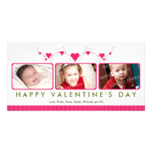 Carte douce customisée de la Saint-Valentin 3-Phot Cartes De Vœux Avec Photo